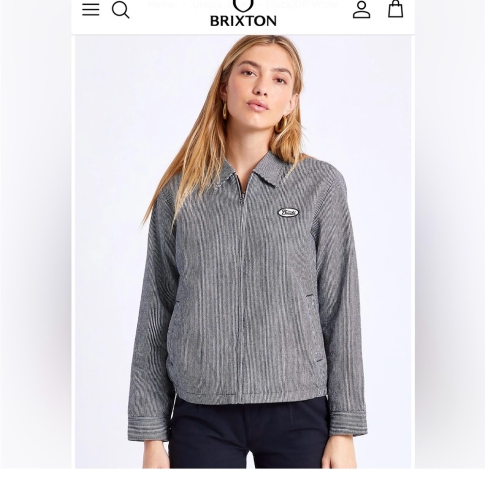 Brixton Black and White Lightweight Shirt Jacket